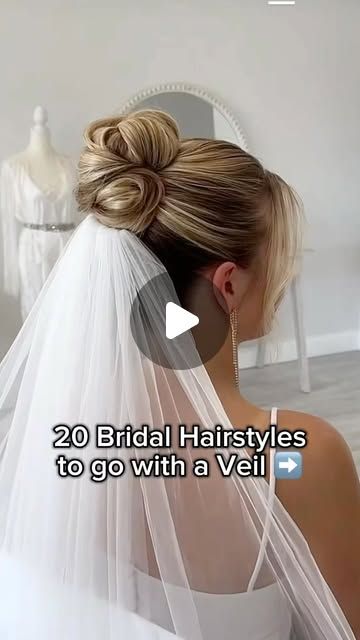 Wedding and Events Decor on Instagram: "20 BRIDAL VEIL HAIRSTYLES🤍  Do you want to wear a veil but unsure on which hairstyle will compliment it then take a look at these for inspiration! 🫶🏼  #bridehairstyle #bridehair #bridalhair #bridalhairstyle #veilhair #bridalveil #veil #weddinginspiration #weddinginspo #weddingideas" Low Veil Wedding Hair, Veil With Bun, Bridal Low Bun With Veil, Veil Under Bun, Bridal Hairstyle With Veil, Cathedral Veil Hairstyle, Wedding Hairstyles Updo With Veil, Wedding Updo With Veil, Bridal Hair Updo With Veil