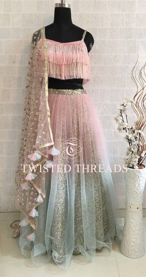 Ombre Lehenga, Net Lehenga Choli, Lehenga Choli Designs, Lehenga Choli For Women, Choli For Women, Indian Outfits Lehenga, Lehnga Dress, Wedding Dresses Blush, Net Lehenga