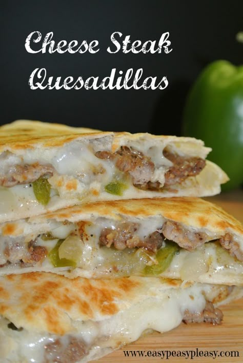 Cheese Steak Quesadillas, Best Quesadilla Recipe, Steak Quesadillas, Quesadilla Recipes Easy, Delicious Steak, Cheese Steak, Easy Cheese, Quesadilla Recipes, Mexican Foods