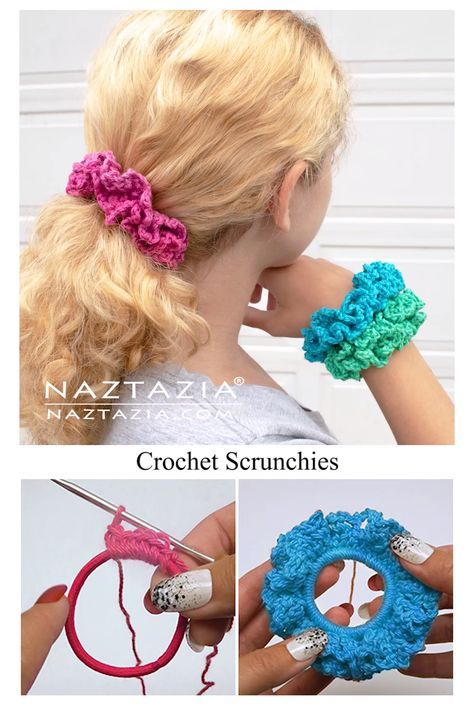 Crochet Hair Scrunchies, Knitting Needle Conversion Chart, Crochet Scrunchies, Scrunchies Diy, Easy Knitting Projects, Crochet Hair Accessories, Scrunchies Hair, Knitting Needles Sizes, Crafts To Make And Sell