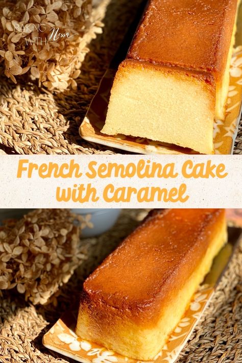 Semolina Recipe Desserts, Cake Mix Recipes Homemade, Semolina Cake Recipe, Semolina Recipe, Tea Breads, French Cakes, Boston Cream Cake, Cake Preparation, Cake With Caramel