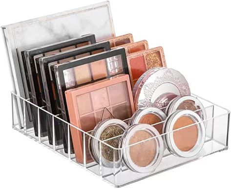 Amazon.com: WECHENG Eyeshadow Palette Makeup Organizer, BPA Free 7 Section Divided Vanity Organize Holder for Drawer and Bathroom Counte Modern Cosmetics Storage (7.48" x 6.22" x 1.77") : Beauty & Personal Care Eyeshadow Palette Storage, Makeup Palette Organization, Palette Organizer, Make Up Storage, Lipstick Organizer, Makeup Drawer Organization, Makeup Pallets, Makeup Drawer, Makeup Storage Box