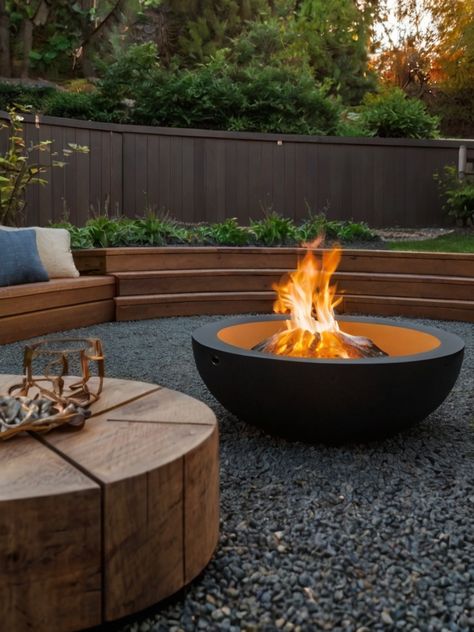 10 Stunning Backyard Fire Pit Ideas for Landscaping - Homezillo Fire Pit Safety, Backyard Fire Pit Ideas, Brick Fire Pit, Backyard Fire Pit, Metal Fire Pit, Backyard Plan, Portable Fire Pits, Stone Fire Pit, Fire Pit Accessories