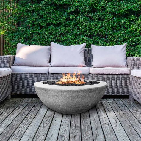 20 Sam's Club Products That are Majorly On Sale This Month Propane Fire Bowl, Fire Pit With Rocks, Concrete Fire Pits, Fire Pit Bowl, Gas Fire, Fire Features, Backyard Fire, Fire Bowls, Fire Pit Backyard