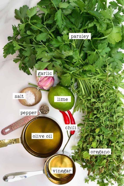 Green Chimichurri Sauce, Homemade Chimichurri Sauce, Chimmichuri Recipes, Chimichurri Dressing Salad, How To Make Chimichurri Sauce, Best Chimichurri Recipe, Chimmi Churri Sauce Recipe, Chimichurri Pasta Salad, Chimichurri Meal