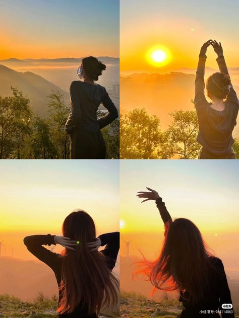 Sunset Pics Poses, Sunrise Photoshoot Ideas, Sunset Pictures Poses, Sagada, Best Poses For Photography, Fotografi Digital, Dreamy Photography, Travel Pictures Poses, 사진 촬영 포즈