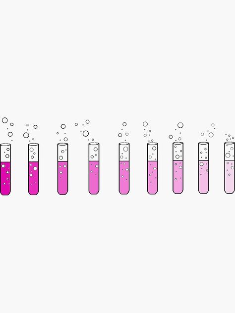 Pink Chemistry Aesthetic, Pink Science Aesthetic, Pink Chemistry, Notion Images, Science Clipart, Physics Lab, Redbubble Stickers, Test Tubes, Cute Emoji Wallpaper