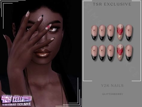 The Sims Resource - Y2K Nails Sims 4 Cc Korean Nails, Sims 4 Cc Nails, Sims 4 Presets, Cc Accessories, Cc Nails, The Sims 4 Accessories, Sims 4 Cc Accessories, Sims 4 Nails, New Sims 4 Cc