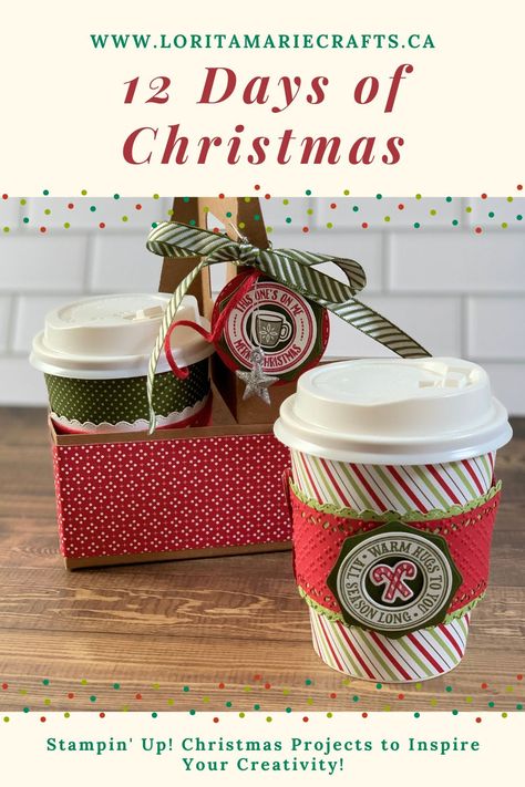 These mini coffee cups from Stampin' Up! are so much fun to decorate and will be the perfect for gift giving this Christmas. Visit the blog for all the details. Disposable Coffee Cup Gift Ideas, Stampin Up Mini Coffee Cups, Stampin Up Mini Coffee Cup Carrier, Coffee Cup Gift Ideas Filled, Coffee Carrier, Two Coffee Cups, Coffee Cup Crafts, Mini Coffee Cups, Coffee Gifts Card