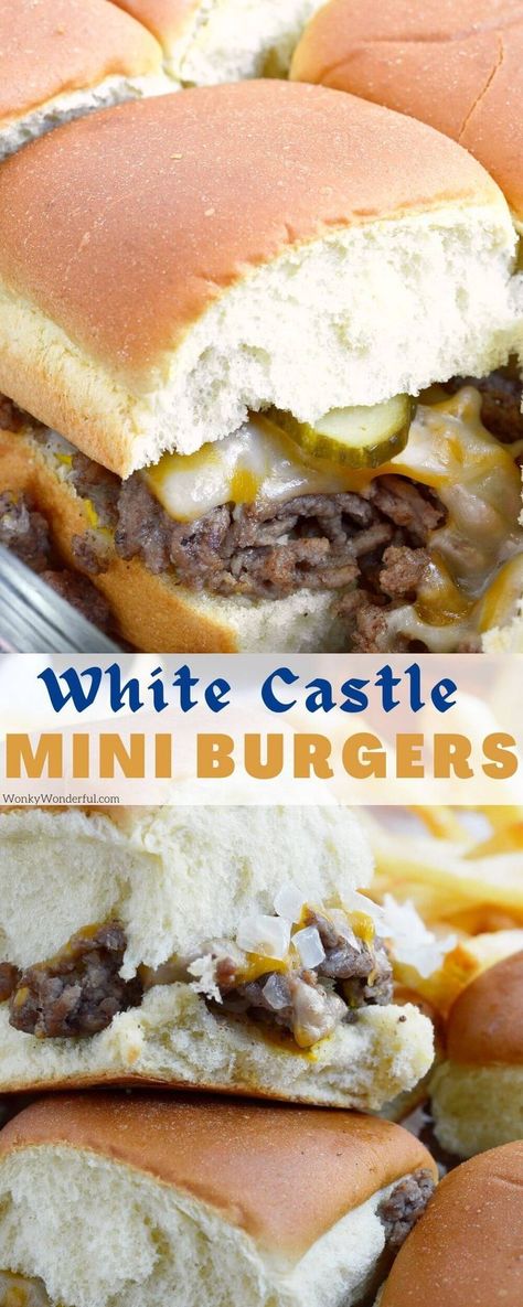 These Oven Baked Mini Burgers are inspired by my favorite fast food, White Castle and Krystal Burgers. This copycat recipe of my ultimate craving is perfect for feeding the family or a large crowd on game day! Don't forget the fries and sweet tea! #miniburgers #sliders #whitecastle #burgers Whitecastle Burgers, Krystal Burgers, Christmas Main Course Recipes, Krystal Burger, Burger Specials, Quick Pasta Recipes, White Castle, Mini Burgers, Copycat Restaurant Recipes