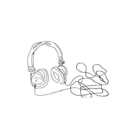 Doodle Black And White, Headphones Tattoo, Black And White Music, Music Sketch, Headphones Art, Music Doodle, Frases Tumblr, Music Images, Dainty Tattoos