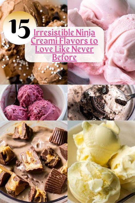 Your ice cream obsession is about to reach new heights! Discover these 15 Ninja Creami flavors that will leave you wanting more! Cookies And Cream Ninja Creami, Protein Ice Cream Ninja Cream, Ninja Creami Deluxe Recipes, Ninja Ice Cream, Ninja Creami Ice Cream Recipes, Smores Ice Cream, Ninja Creamy, Tasty Ice Cream, Healthy Ice Cream Recipes