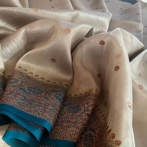 SaadgeeNilay on Instagram: "SOLD 

Beautiful colour combination of KORA BANARASI SAREE 💕

Beautiful Pure Handloom kora banarasi silk saree with Antiq Zari weave all over

Kora is a gossamer fabric woven using pure organza silk yarns. The sheer look of the fabric creates an extremely charming presentation the brocade weave, aesthetics that cannot be matched by other materials.

For more queries and booking please contact us on +91 9884813283 with screenshot 

https://wa.me/message/FPVPDK2PO6PSP1

Follow us on Instagram 

https://instagram.com/saadgeenilay?igshid=1vvy3emg2ksdz

Follow us on Facebook 

https://www.facebook.com/SaadgeeNilay-104163341497325/

#saree #exclusive #banarasi #organza #korabanarasi #handloom #textile #wedding #usa #canada #bangalore #chennai #weddingdress @saadgeeni Saree Beautiful, East Meets West, Banarasi Silk Saree, Beautiful Color Combinations, Banarasi Saree, Silk Yarn, Colour Combination, Banarasi Sarees, Silk Saree