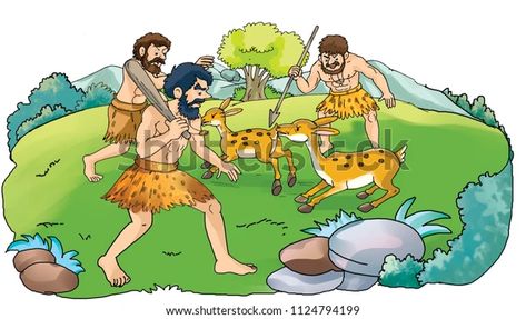 Cartoon Early Man Hunting Illustrations Stock Illustration 1124794199 | Shutterstock Human Clipart, Early Man, Hunting Pictures, Early Humans, Man Images, Image Illustration, Stock Illustration, Hunting, Royalty Free Stock Photos