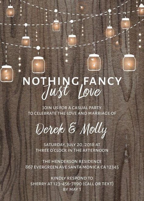 Casual Elopement, Nothing Fancy Just Love, Elopement Party, Elopement Reception, Wedding Backyard Reception, Backyard Reception, Wedding Reception Invitations, Rustic Wedding Reception, Reception Invitations