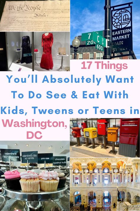 Washington DC has fun things to do with kids, tweens and teens & many are free! Here are must-dos and hidden gems, + great restaurants and hotels for families. #washingtonDC #kids #thingstodo #restaurants #museums Washington Dc Family Trip, Washington Dc In February, Dc With Kids Things To Do, Washington Dc Itinerary With Kids, Best Hotels In Washington Dc, Washington Dc With Teens, Washington Dc Things To Do In, Washington Dc Family Vacation, Dc Museums