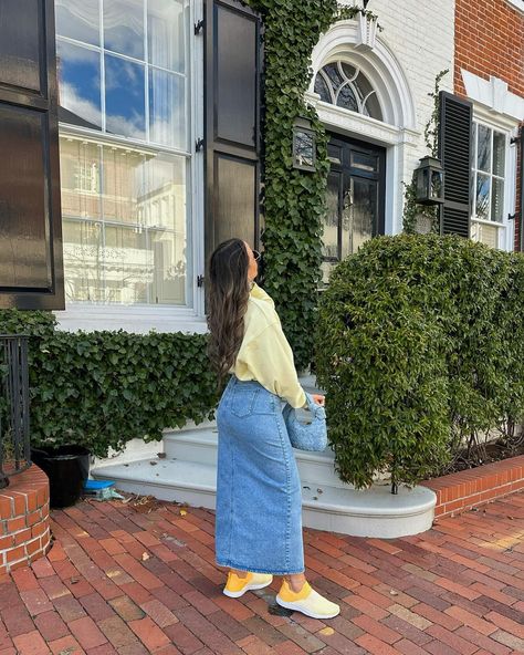 Are you shopping the Target Circle? If you do, add this Target $25 denim skirt to your cart. I’m shopping the kids section too for my little ones. Let me know if you need any outfit details! #targetstyle #targetcircle #circleweek #ltktarget #fashionstyle #springfashion #smartcasual #easyoutfit Denim skirt, oversized sweatshirt, sneakers, yellow top, denim purse, designed inspired sunglasses, Georgetown dc, dc blogger, dc lifestyle blogger Denim Skirt With Sweatshirt, Skirt With Sweatshirt, Dc Lifestyle, Georgetown Dc, Glamorous Fashion, Denim Purse, Target Style, Yellow Top, Oversized Sweatshirt