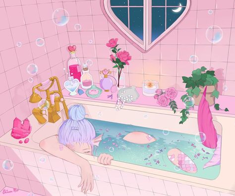 Lil Mermaid, Nostalgia Art, Witch Art, Mermaid Art, Dreamy Art, Pretty Wallpapers Backgrounds, Kawaii Art, Beautiful Fantasy Art, Girly Art