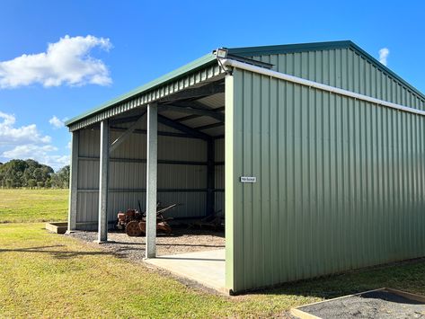 If you need inspiration for an Industrial Farm Shed, look no further than our Farm Shed in Pale Eucalypt. Machinery Shed, Industrial Sheds, Farm Shed, We Shed, Office Area, Farm Machinery, Shed Design, Backyard Retreat, Can Design