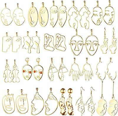 Amazon.com: 20 Pair Human Face Abstract Design Earrings Face Hand Earrings Hollow Hand Shaped Geometric Earrings: Clothing, Shoes & Jewelry Face Abstract, Hand Earrings, Laser Cut Earrings, Gold Face, Face Earrings, Abstract Face, Face To Face, Abstract Faces, Design Earrings