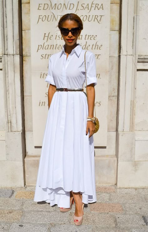 Dress Paris, London Fashion Weeks, Gorgeous Outfits, Outfits Classy, Clothing Stores, White Shirt Dress, Classic Outfits, Shirtdress, White Outfits