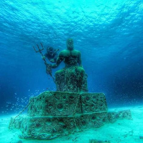 San Andreas Colombia, Poseidon Statue, Lost City Of Atlantis, Instagram King, Colombia South America, Colombia Travel, Under Water, Lost City, San Andreas