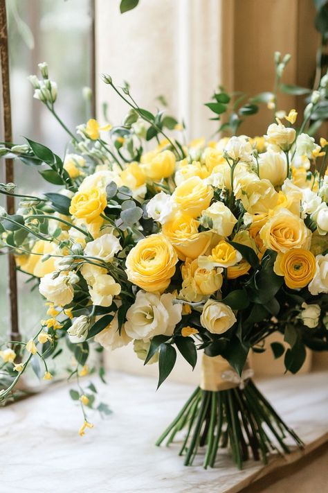 Discover 59 yellow wedding decorations that will wow your guests. From table settings to ceremony arches, these flowers will create a beautiful and inviting atmosphere. Explore all the decoration ideas now! #WeddingDecor #YellowFlowers #YellowWedding Yellow Roses Bouquet, Mustard Yellow Wedding, Yellow Wedding Decorations, Ceremony Arches, Yellow Weddings, Wildflower Centerpieces, Symbol Of Happiness, Yellow Wedding Bouquet, Wildflower Wedding Bouquet