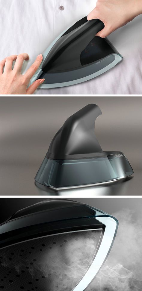 As simple a task as it is, ironing poses a great risk to those with visual impairments. Because they must guide the clothes iron with their hands, accidental burns often occur. Designed with this in mind, the Protector Iron does just what its name promises and protects hands and fingers from the hot soleplate. A simple yet effective guard wraps around the device and is set away from the soleplate just enough that users can feel. Steam Iron Design, Homework Inspiration, Iron For Clothes, Iron Clothes, Clothes Iron, Toothbrush Holder Wall, Ironing Machine, Industrial Design Trends, House Organisation