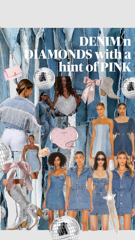 #myfirstshuffle Denim Themed Party Outfit, Denim Themed Party, Gala Outfit, Denim And Diamonds, Bachelorette Themes, Bachelorette Party Themes, 21st Birthday, Savannah Chat, Bachelorette Party