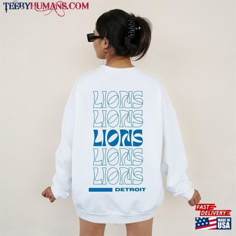 Detroit Lions Shirt Ideas, Detroit Lions Outfit Woman, Detroit Lions Apparel, Detroit Lions Hoodie, Detroit Lions Sweatshirt, Detroit Lions Shirt, Baggy Tee, Bella Hadid Outfits, Football T Shirt