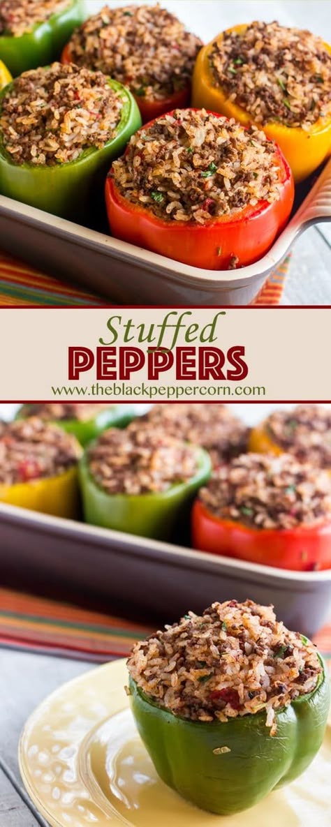 Stuffed Paprika, Vegetarian Ground Beef, Stuffed Peppers Oven, Recipe Peppers, Green Bell Pepper Recipes, Paprika Peppers, Stuffed Bell Peppers Ground Beef, Bell Pepper Recipe, Stuffed Pepper Recipe