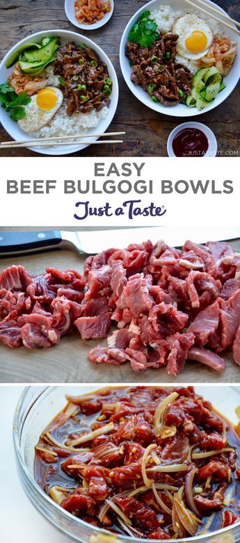 Easy Beef Bulgogi, Just A Taste, Bulgogi Beef, Bulgogi, Easy Beef, Asian Cooking, Beef Dishes, Asian Dishes, Bowls Recipe