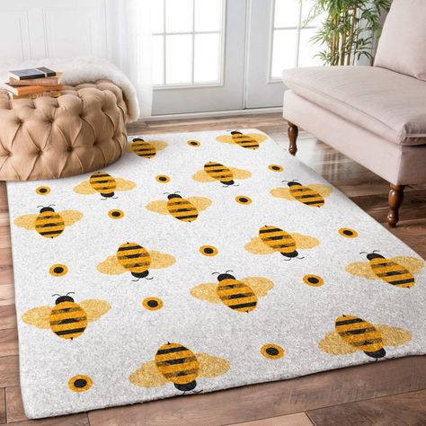 Get your product Bee DN3010020R Rug Bee Rug, Bee Nursery, Bee Theme, Cute Pattern, Floor Coverings, Baby Nursery, Bedding Sets, Vivid Colors, Living Spaces