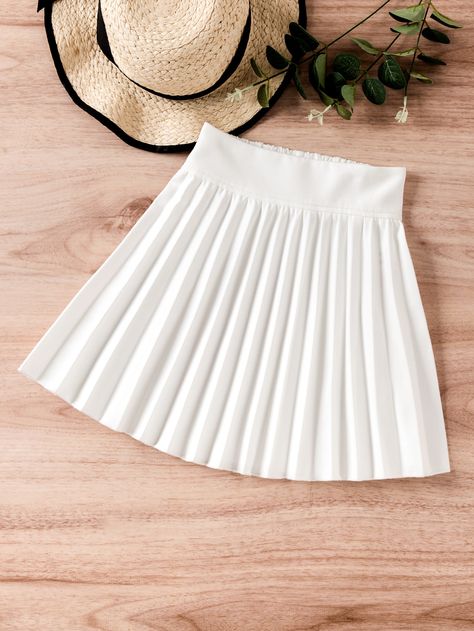 White Pleated Skirt, Girls Skirts, Skirts For Kids, High Waist Skirt, Cute Skirts, Toddler Girl Outfits, White Casual, Bra Women, Kids Beachwear