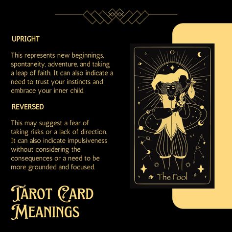 Fool Card, Tarot Meanings, Trust Your Instincts, Tarot Card Meanings, Leap Of Faith, Major Arcana, Inner Child, Tarot Card, New Beginnings