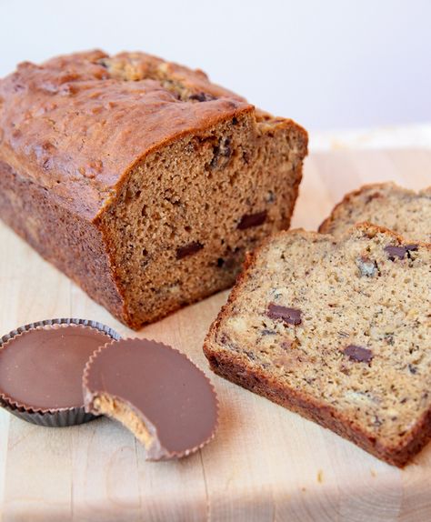 There's no wrong way to eat a Reese's. Get the recipe from Better Recipes. - Delish.com Peanut Butter Cup Banana Bread, Cup Banana Bread, Peanut Butter Banana Bread, Food Contest, Best Banana Bread, Peanut Butter Cup, Best Food Ever, All I Ever Wanted, Peanut Butter Banana