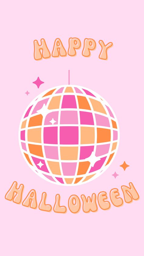 Orange Spooky Wallpaper, Halloween Disco Ball, Taylor Swift August, Halloween Disco, Preppy Aesthetic Wallpaper, Sparkly Halloween, Iphone Wallpaper Preppy, Halloween Wallpaper Iphone Backgrounds, Beautiful Summer Wallpaper