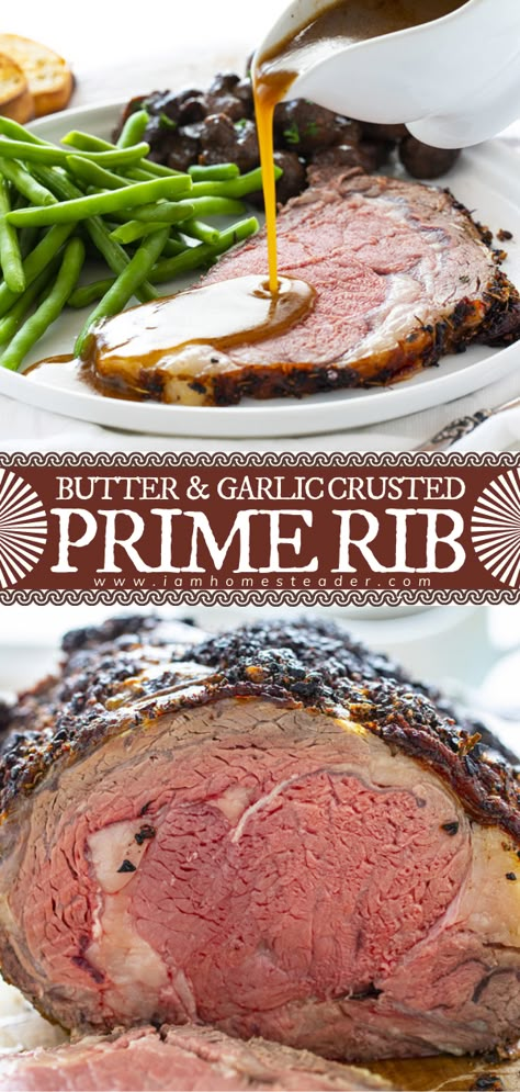 Crusted Prime Rib, Prime Rib Roast Recipe, Christmas Main Dishes, Cooking Prime Rib, Rib Roast Recipe, Prime Rib Recipe, Christmas Dinner Menu, Xmas Dinner, Prime Rib Roast