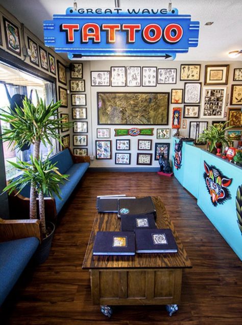 Revolution Tattoo, Tattoo Shop Interior, Tattoo Studio Interior, Austin Tattoo, Austin Shopping, Texas Tattoos, Army Tattoos, Tattoo Parlor, Tattoo For Son