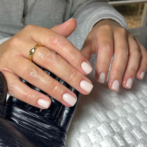 Bunny BIAB 🫶 @the_gelbottle_inc @officialnavyprofessional for my prep @mariobadescu for that glow #manicure #biab #gelnails #shortnails #squarenails #whitenails #milkynails #nails #nailsofinstagram #nailsnailsnails #nailideas Cream Biab Nails, Short Nails Biab, Biab Nail Inspiration Short, Plain Biab Nails, Square Biab Nails, Biab Extensions, Biab Nails Short, Short Biab Nails, Mommy Nails