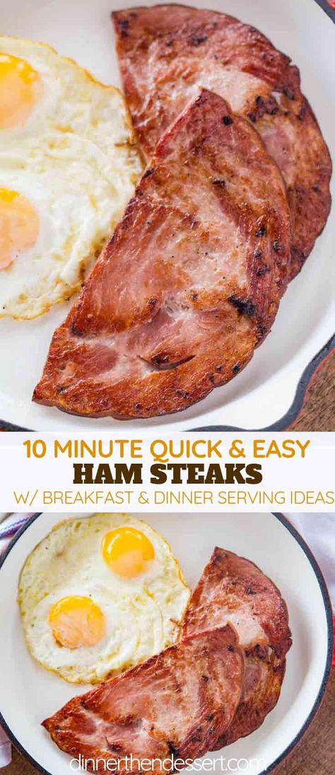 How To Cook Ham Steak In Skillet, Steak Pan Seared, Cooking Ham Steak, Ham Steak Dinner, Baked Ham Steak, Steak Recipes Pan, Recipes Using Ham, Grilled Ham Steaks, Ham Steak Recipes