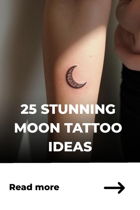 25 Stunning Moon Tattoo Ideas Side Moon Tattoo, Planet Pluto Tattoo, Moon With Letter Tattoo, Moon Phases Tattoo Circle, Moon Phases Tattoo Collar Bone, Poppy Moon Tattoo, Full Moon With Clouds Tattoo, Half Moon Tattoo Designs For Women, Crescent Moon Tattoos For Women