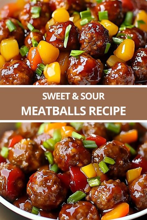 Sweet and Sour Meatballs Recipe Homemade Sweet And Sour Meatballs, Amazing Meatballs, Sweet N Sour Meatballs, Sweet And Sour Meatballs Recipe, Lemonade Smoothie, Baked Meatballs, Sweet And Sour Meatballs, Meatball Recipes Easy, Pork Meatballs