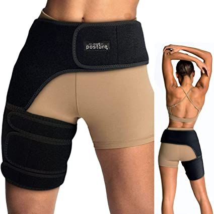 Vriksasana Groin Hip Brace | Sciatica Support Wrap | Hamstring Compression Sleeve for Men and Women for Pulled Quadriceps Thigh Muscle, Hip Flexor Strain, Bursitis and Arthritis (Right Leg) Hip Flexor Strain, Hip Brace, Bursitis Hip, Thigh Belt, Shoulder Brace, Leg Braces, Thigh Muscles, Compression Sleeves, Mens Sleeve