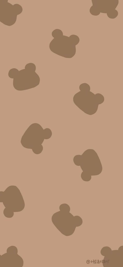 Brown Background, Bears, Pattern, Black