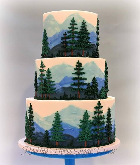 Horse Wedding Cake, Mountain Cake, Baking Decorating, Cakes Recipes, Cute Baking, Crazy Cakes, Painted Cakes, Unique Cakes, Novelty Cakes