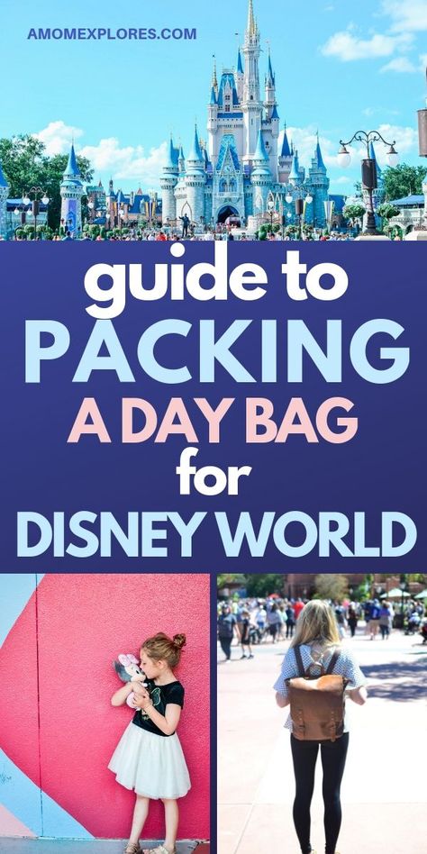 Day At Disney World, Bag For Disney World, Bag For Disney, Disney Packing, Packing List For Disney, Disney Gear, Disney World Packing, Universal Vacation, Travel Disney