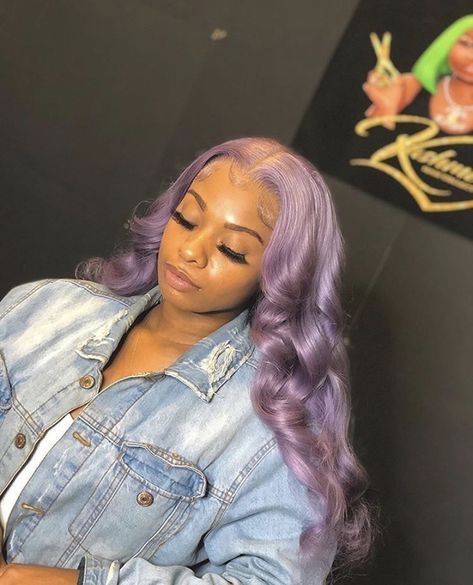 Pinkish Purple Hair, Baddie Hair, Black Ponytail, Purple Wig, Birthday Hair, Lavender Hair, Human Virgin Hair, Hair Laid, Dope Hairstyles