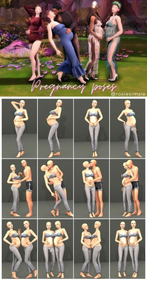 Pregnancy Poses Sims 4, Couple Poses Sims 4, Pregnant Sims, Sims 4 Pregnancy Poses, Sims Decoration, Sims 4 Pregnancy, Sims Pregnant, Sims 4 Couple, Pregnancy Poses