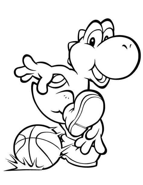 Free Printable Basketball Coloring Sheets - Basketball Coloring Pages To Print For Kids Yoshi Coloring Pages, Basketball Coloring Pages, Mario Coloring, Super Mario Coloring Pages, Free Basketball, Mario E Luigi, Sports Coloring Pages, Mario Coloring Pages, Free Coloring Sheets